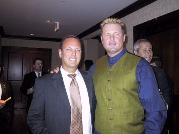 Bruce Coane with baseball pitcher, Roger Clemens