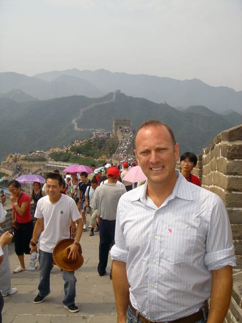 Bruce Coane at the Great Wall of China
